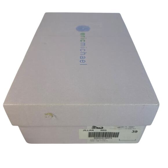 Eric Michael Sandal Jillian Wedge EU39 US 8.5-9 Espadrille Red Leather Floral - Picture 9 of 10